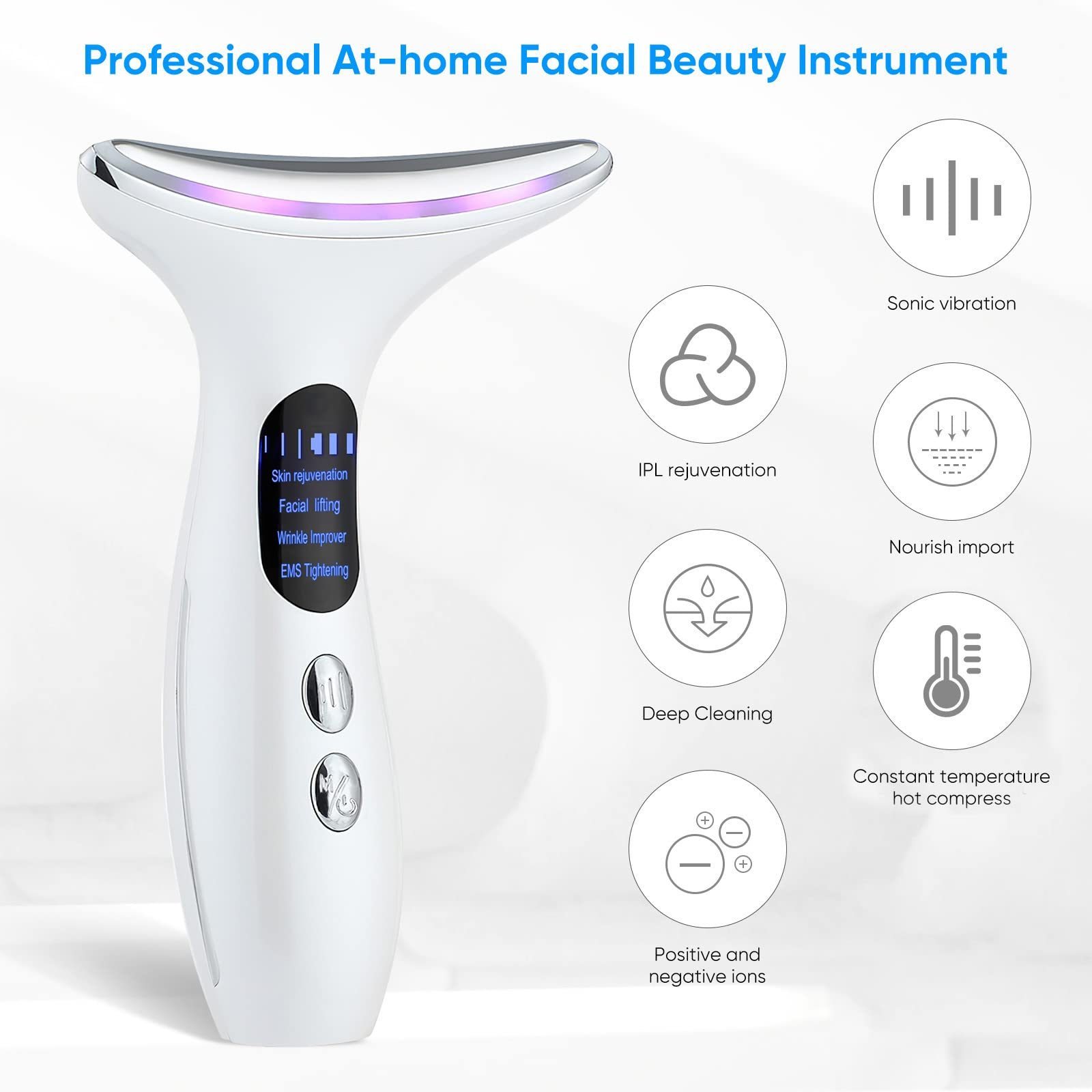 Anti-aging skin care rejuvenation v- face ems facial device face and neck lifting massager