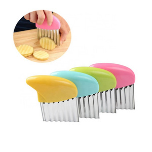 Wholesale Manual Fruit Vegetable Chip Potato Wave Cutter Slicer Stainless Steel Crinkle Cutter Knife