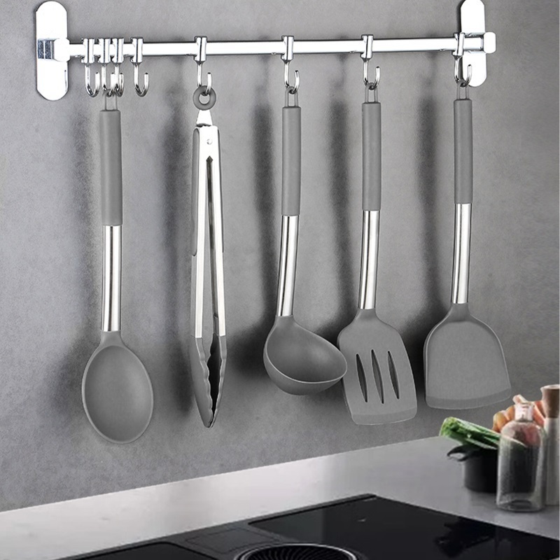 China Factory Premium Kitchen Ware Cooking Tools Accessories Colored Silicone Kitchen Utensil Set