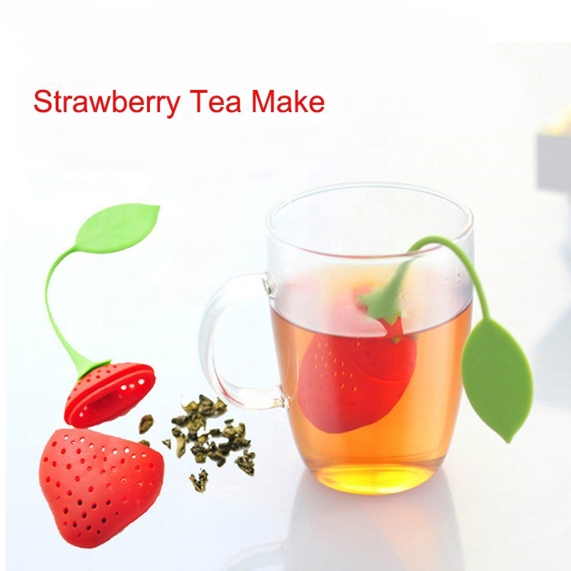 Wholesale Funny Kitchen Gadgets Strawberry Shaped Silicone Tea Infuser