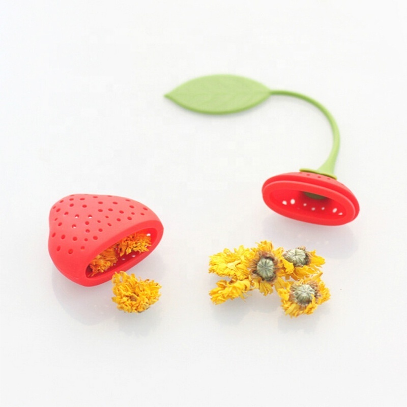 Wholesale Funny Kitchen Gadgets Strawberry Shaped Silicone Tea Infuser