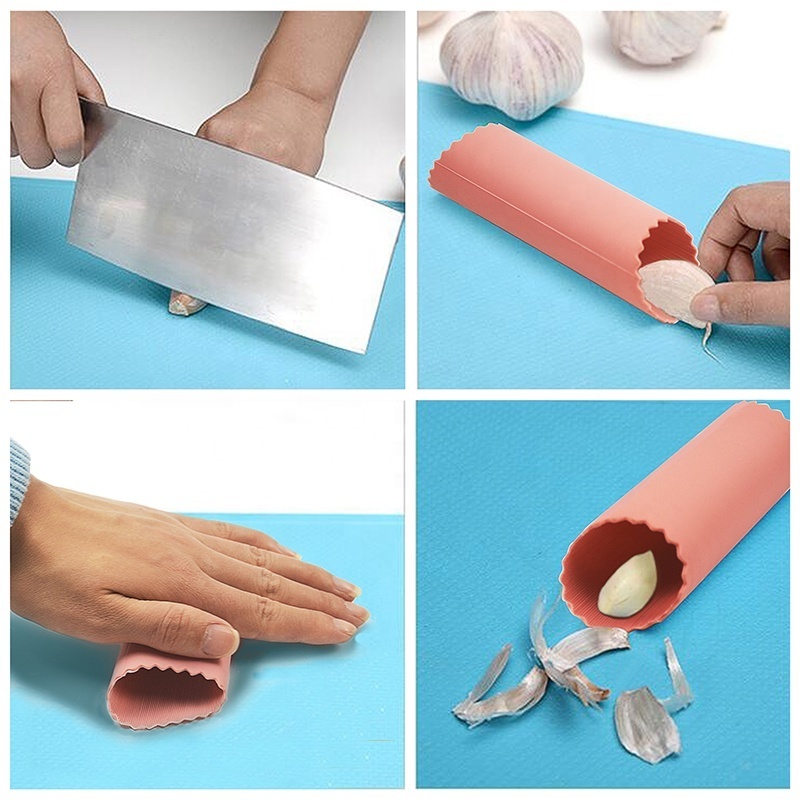 Silicone Heat Resistant Pot Handle Pad Silicone Garlic Peeler Tube Tool for Useful Kitchen Tools