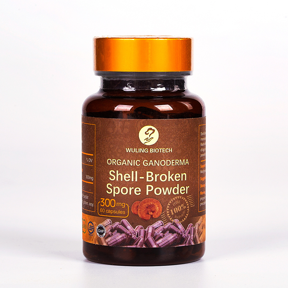 Herbal extracts Organic Shell-broken Spore fresh Reishi Mushroom extract powder capsules