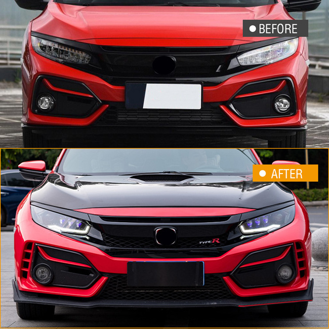 TT-ABC Easy Installation LED Day Running Light Front Driving Light Headlights For Honda Civic 10th Gen 2016 - 2021