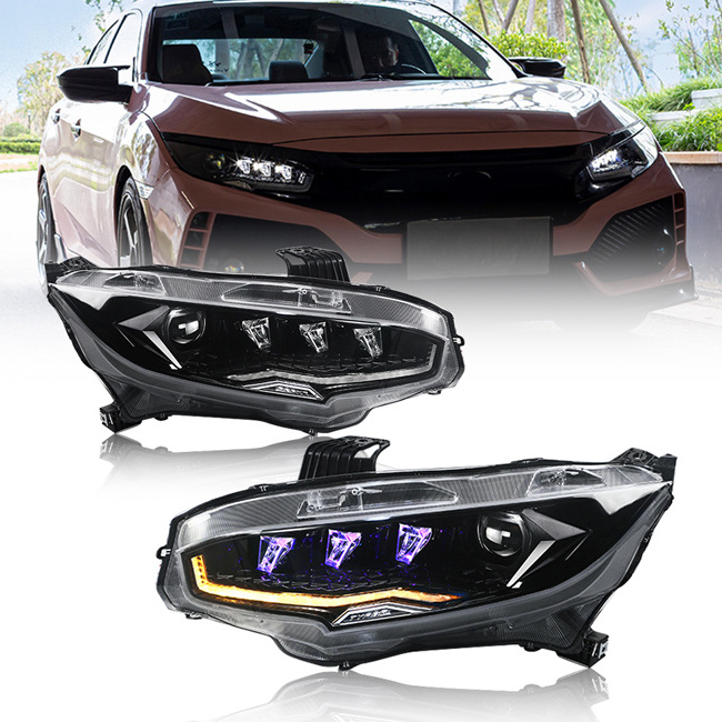 TT-ABC Easy Installation LED Day Running Light Front Driving Light Headlights For Honda Civic 10th Gen 2016 - 2021