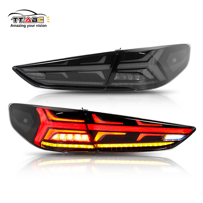 TT-ABC Car Accessories Modified Car Led Smoked Red 12V Rear Bumper Signal Light Tail light For Hyundai Sonata 9 2015-2018