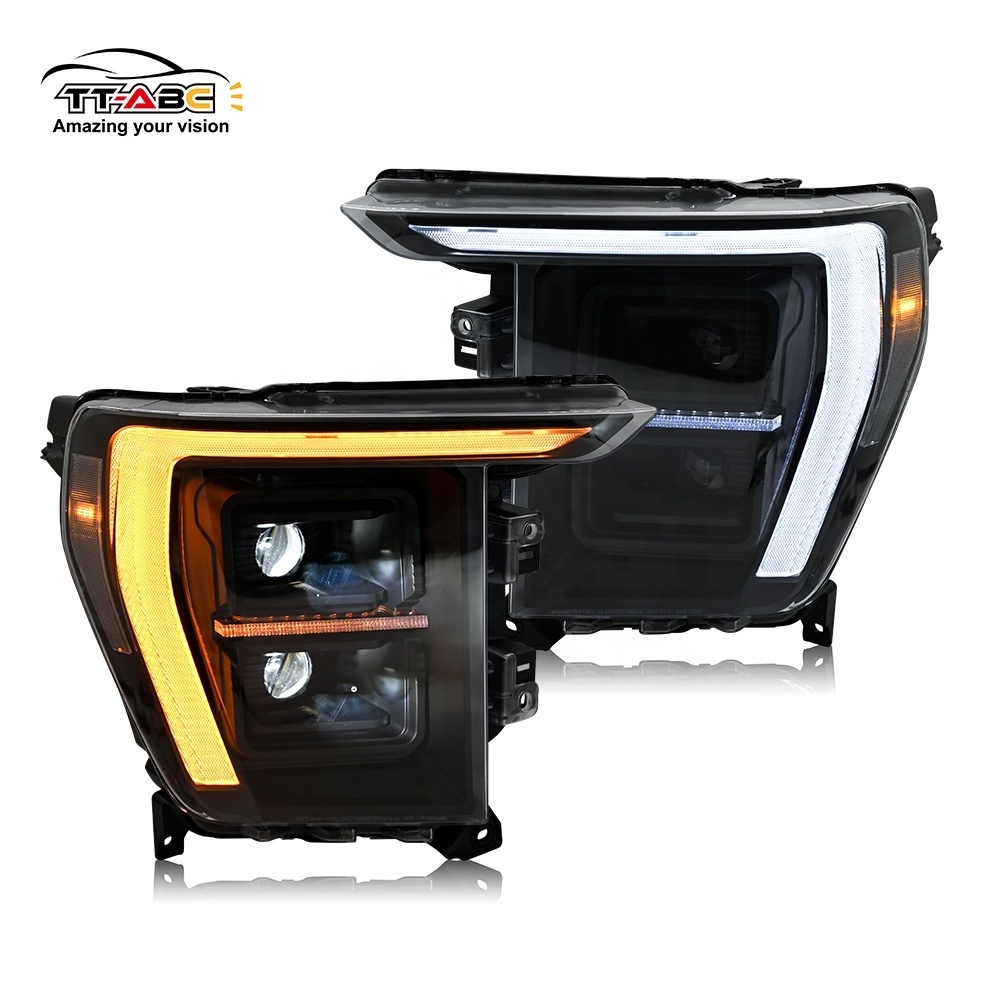 TT-ABC Full LED Headlights for 2022-2024 Ford F-150 F150 P702 14th Gen Front Lamps