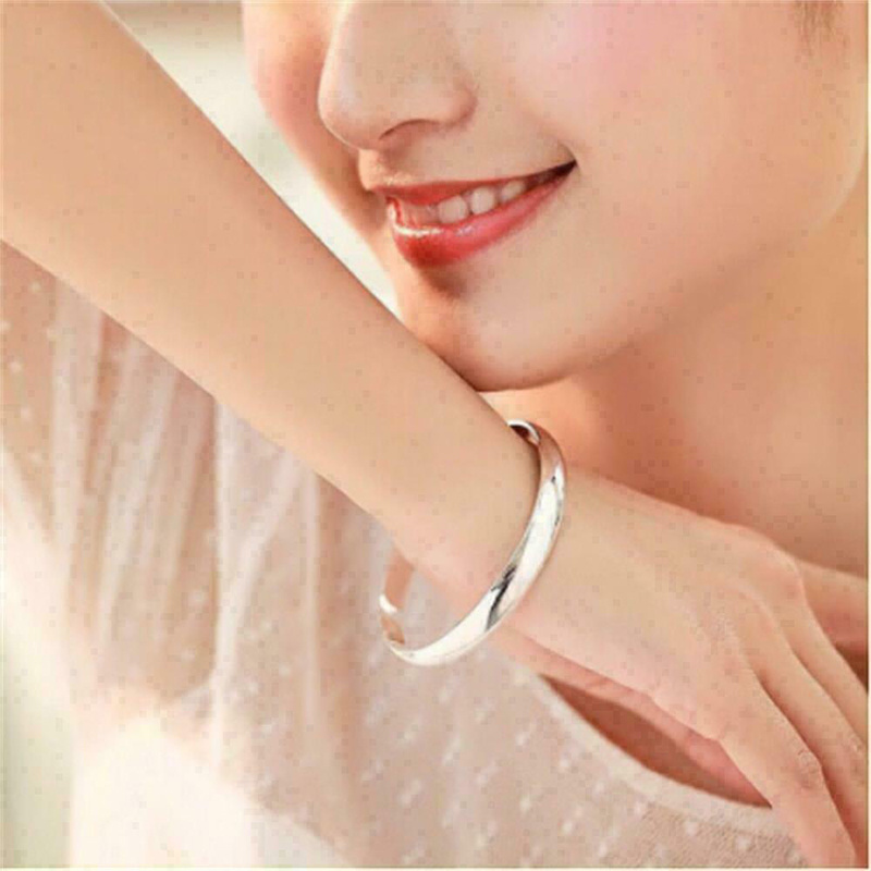 CAOSHI Fashion Jewelry Classical 925 Silver Plating Free Size Simple Cuff Bangles for Women Cheap Bracelets Wedding