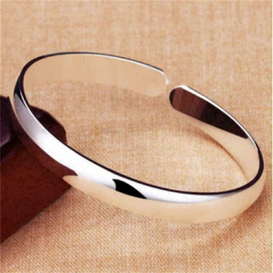 CAOSHI Fashion Jewelry Classical 925 Silver Plating Free Size Simple Cuff Bangles for Women Cheap Bracelets Wedding