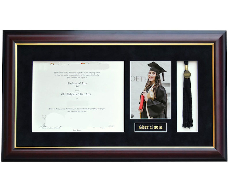 Certificate Frame Authorization Letter Custom Mounting Frame Printed Gold Embossed Wood Certificate Frame