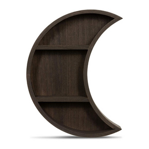 Personalized Multi-functional Living Room  Shelving Moon Design Double Wooden Shelving