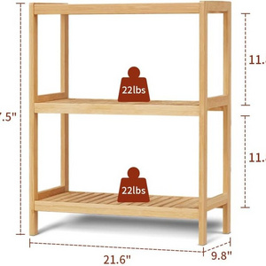 3-layer bamboo rack storage Organizer Rack Toilet Utility shelf Standing shelf unit,