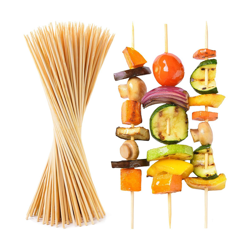 Natural Bamboo Color Low Cost Disposable bbq skewer stick bamboo skewer