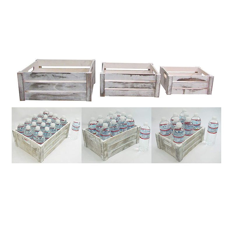 Rustic Wooden Crates with handles, hand crafted unfinished crate set, storage boxes