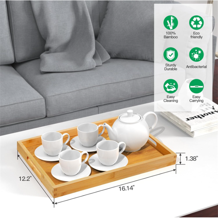 Combohome Wholesale Mini Bamboo Bed Table And Bed Tray Table Sublimation Blanks Food Breakfast Serving Tray