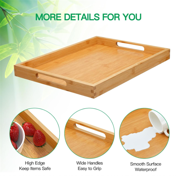 Combohome Wholesale Mini Bamboo Bed Table And Bed Tray Table Sublimation Blanks Food Breakfast Serving Tray