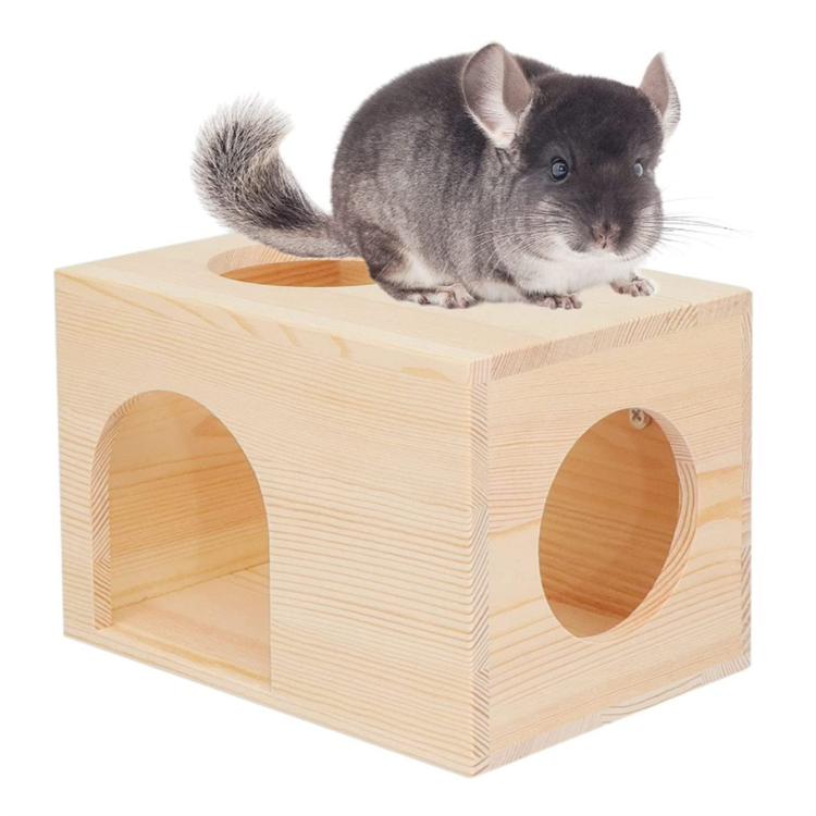 Natural Wooden Small Animal Hideout Wooden Hamster Cage Chinchilla Hideout For Chinchilla Squirrel Sugar Gliders