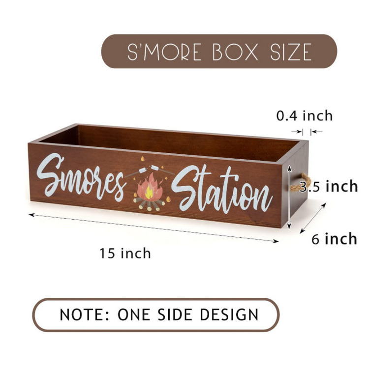 Customization S'Mores Station Box Smores Kit For Fire Pit Smores Maker Farmhouse Kitchen Smores Bar Holder