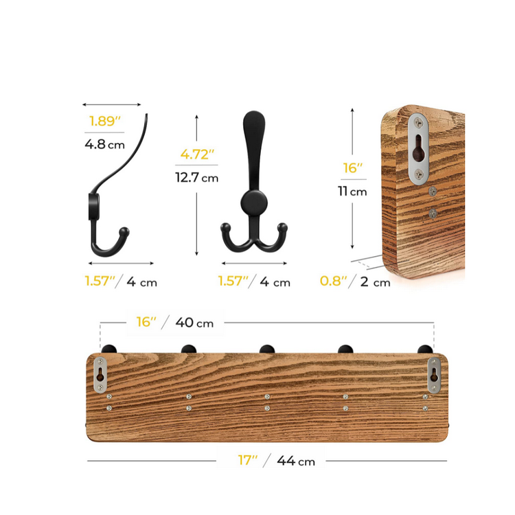 5 tri metal coat hooks new design  coat rack sturdy durable  wall mount wood coat racks