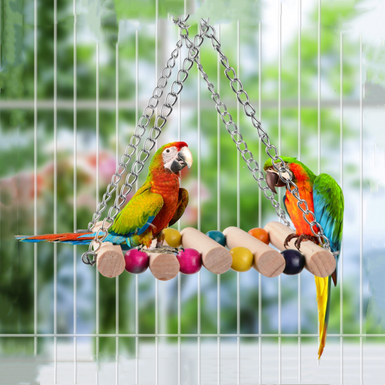 18 Pieces Bird Cage Accessories Toy Perch Ladder Pet Chew Toys  Hammock For Parakeets Cockatiels