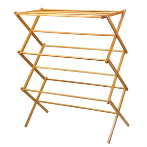 High Quality Bamboo Laundry Drying Rack For Clothes, Wood Clothing Dryer