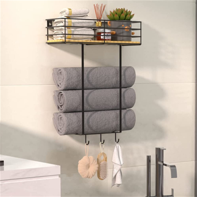 Bathroom Organizer Towel Holder Stand Blanket Rack Wall Mounted Camper Rolled Bath Towel Holder