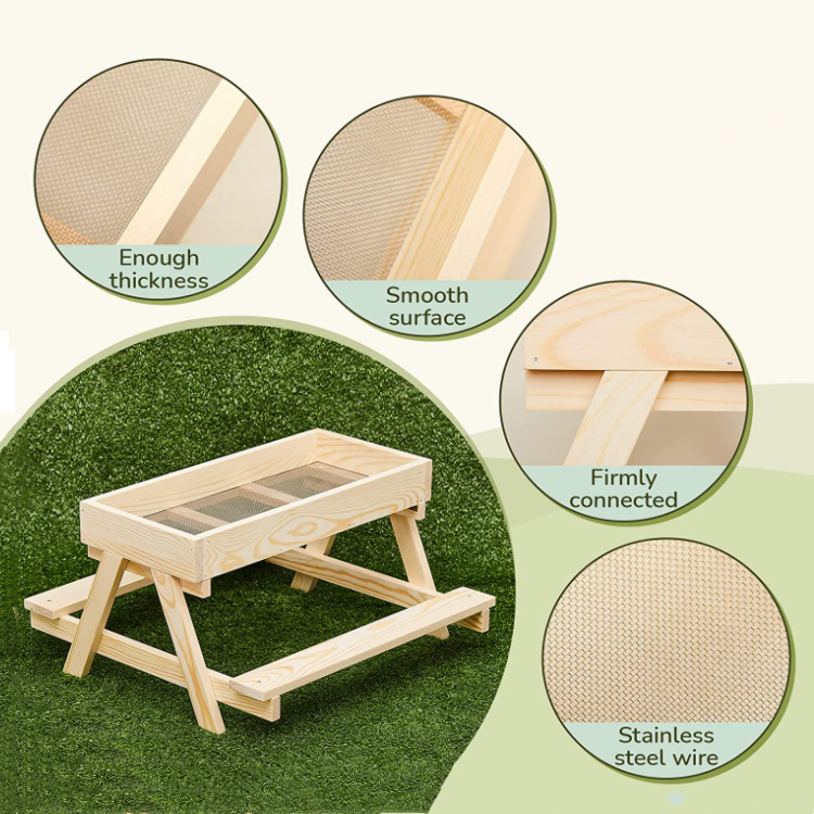 Portable Chicken Picnic Table Handmade Wooden, Diy Chicken Feeder Kit Chicken Feeder Table Picnic