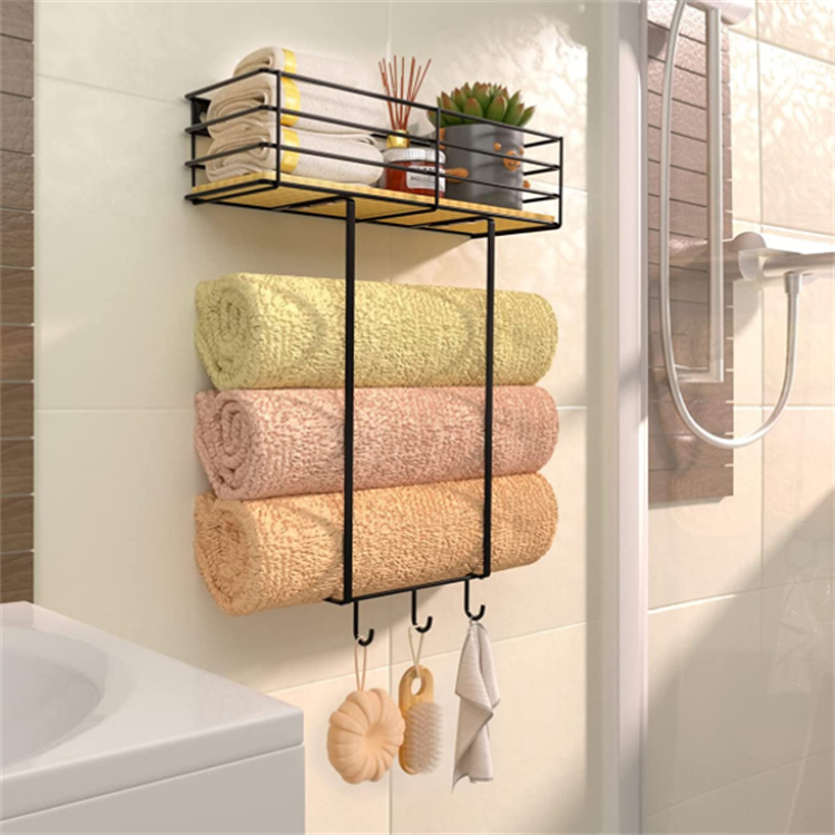 Bathroom Organizer Towel Holder Stand Blanket Rack Wall Mounted Camper Rolled Bath Towel Holder