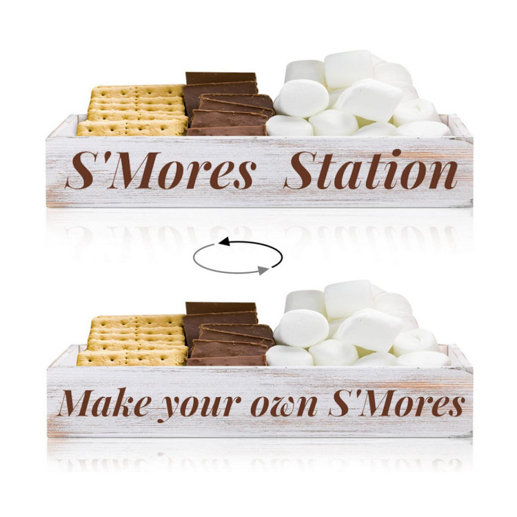 Rustic S'Mores Station Box Farmhouse S'Mores Bar Holder Farmhouse Kitchen Smores Box