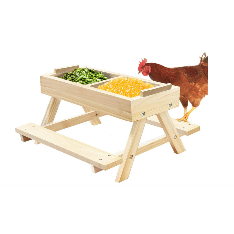 Portable Chicken Picnic Table Handmade Wooden, Diy Chicken Feeder Kit Chicken Feeder Table Picnic