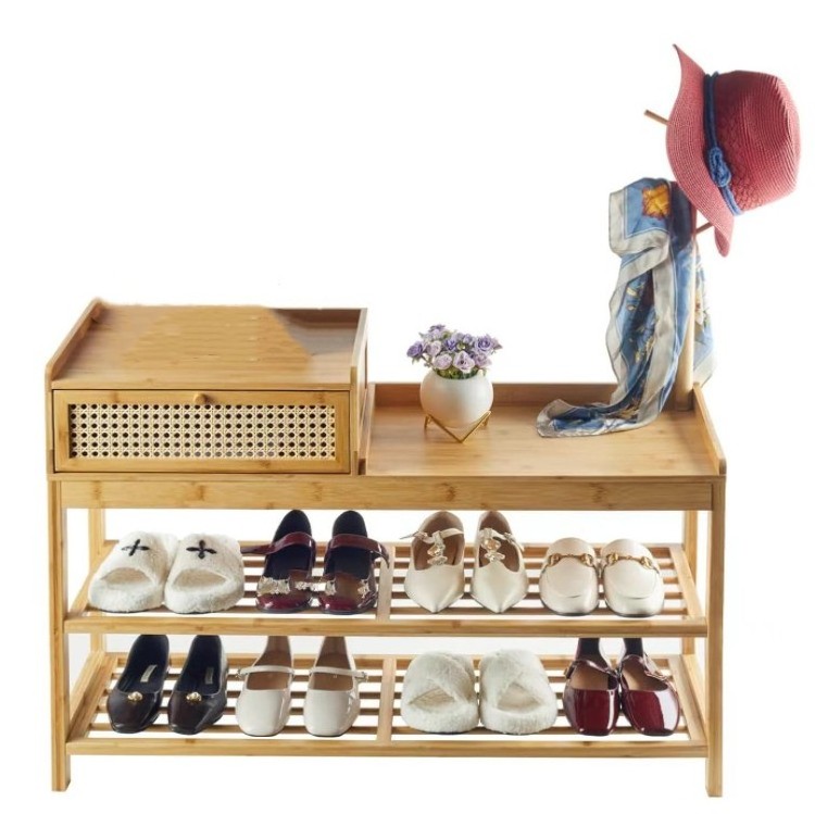 Unique Design Simple Shoe Rack  Bench Entryway Coat Tree Combo With Seat And Cabinet