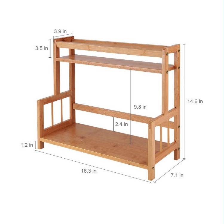 kitchen countertop organizer bamboo spice rack 2 tier storage stand coffee station organizer countertop shelf