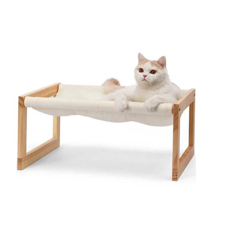 Pet Furniture Cat Swing Bed Wooden Cat Hammock Bed For Kitty Bunny Puppy