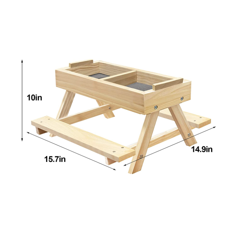 Portable Chicken Picnic Table Handmade Wooden, Diy Chicken Feeder Kit Chicken Feeder Table Picnic