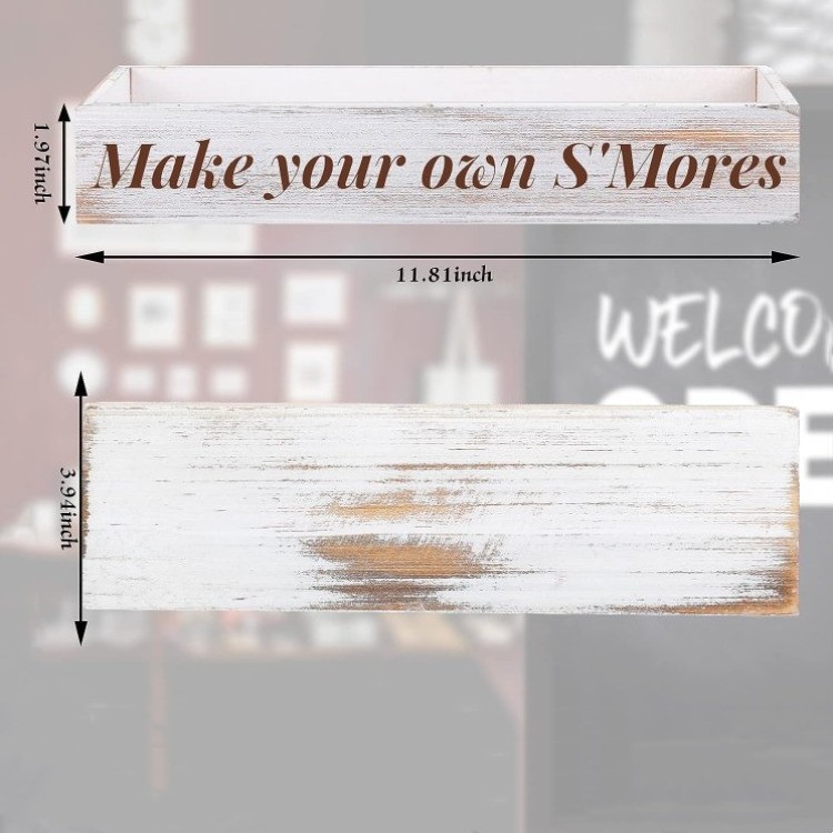 Rustic S'Mores Station Box Farmhouse S'Mores Bar Holder Farmhouse Kitchen Smores Box