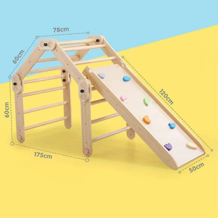 solid wood climbing frame home living room children's climbing racks  wooden kids triangle children climbing frame