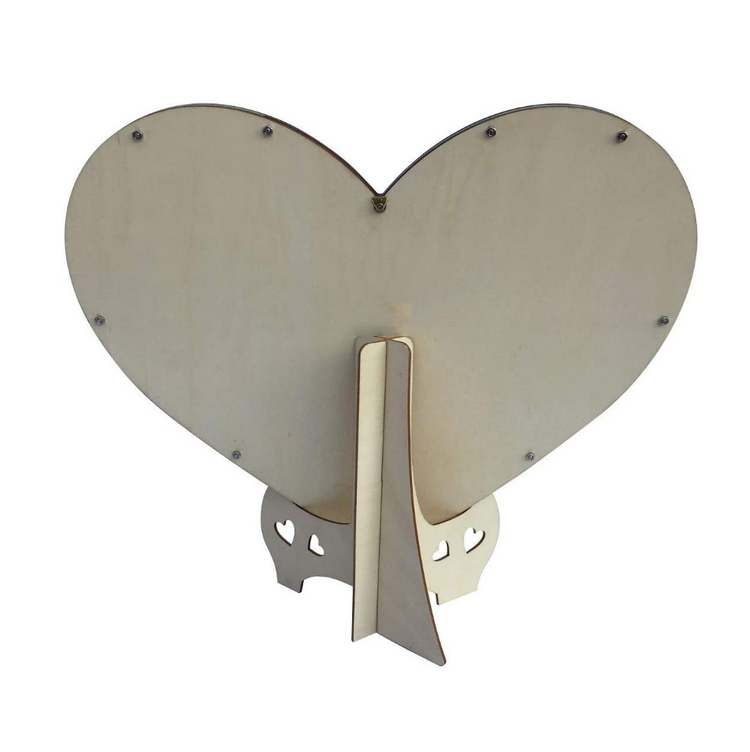 2022 hot sale wedding guest book diy heart shaped wooden picture frame decor wedding guest book alternative