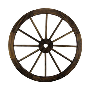 Decorative Wall Hanging Wooden Wagon Wheel 24 Inch Diameter Home Decor Handmade Antique Europe Wood OEM Accept Customized Logo