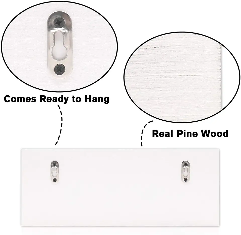 Wholesale Wall Mount Entryway Dog Leash Hanger White Wooden Wall Key Holder with Hooks Iron Wall Shelf Multifunction Single Wood