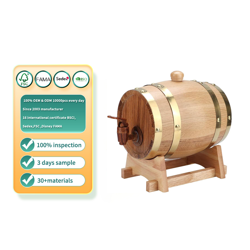 Wholesale handmade natural wooden wine barrels are environmentally friendly and durable