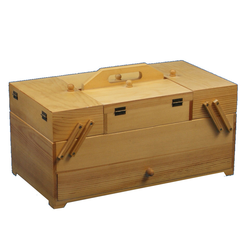 Wooden sewing box