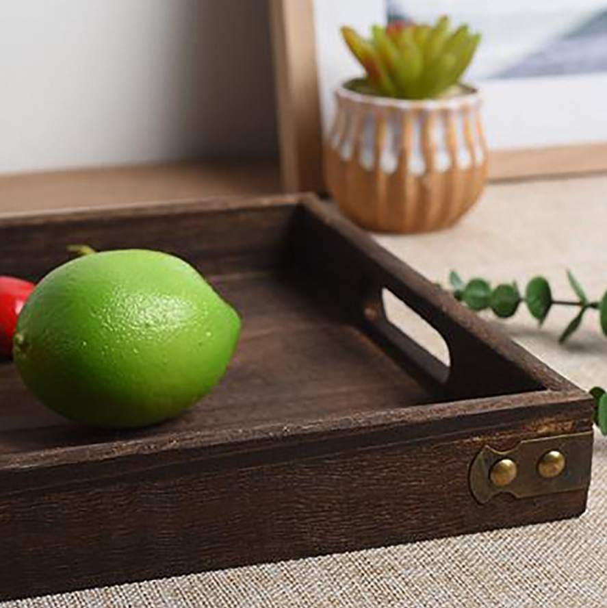 Rectangular Food Trays Rustic Wood Pallet Europe Wooden Serving Trays for Kitchen