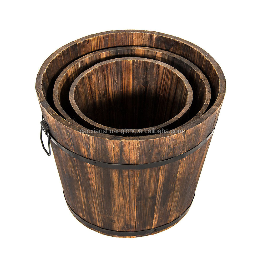 mini decorative small wood soak bucket