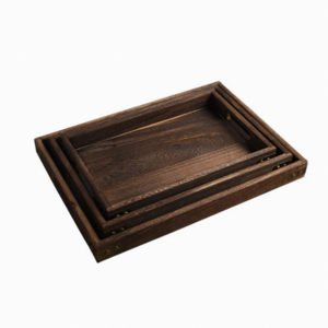 Rectangular Food Trays Rustic Wood Pallet Europe Wooden Serving Trays for Kitchen