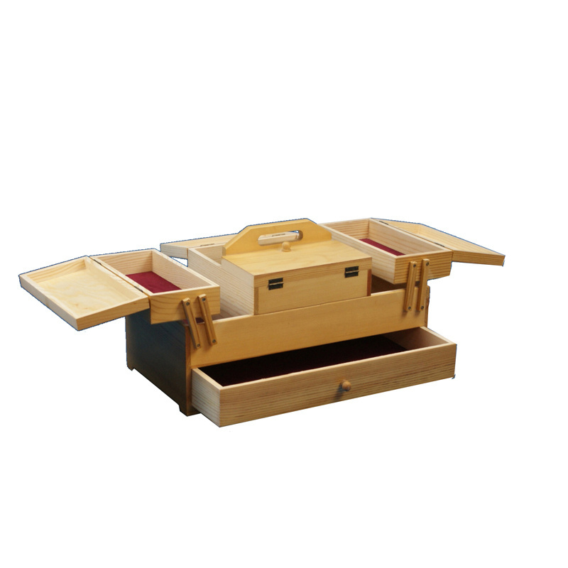 Wooden sewing box