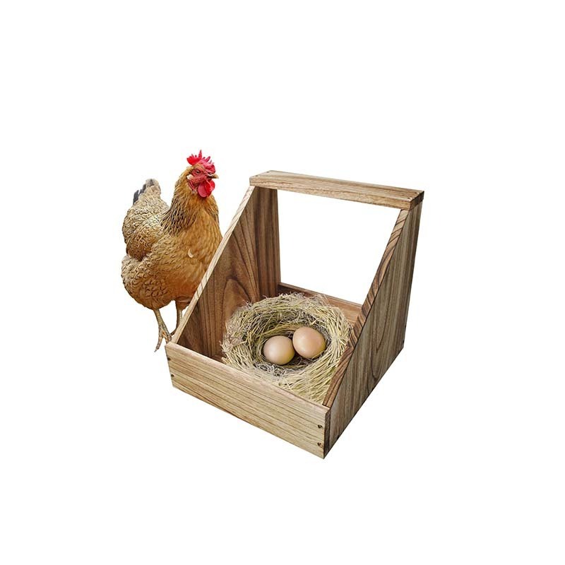 Customized natural bamboo and wood chicken nest box with handles convenient to move wooden chicken coop box