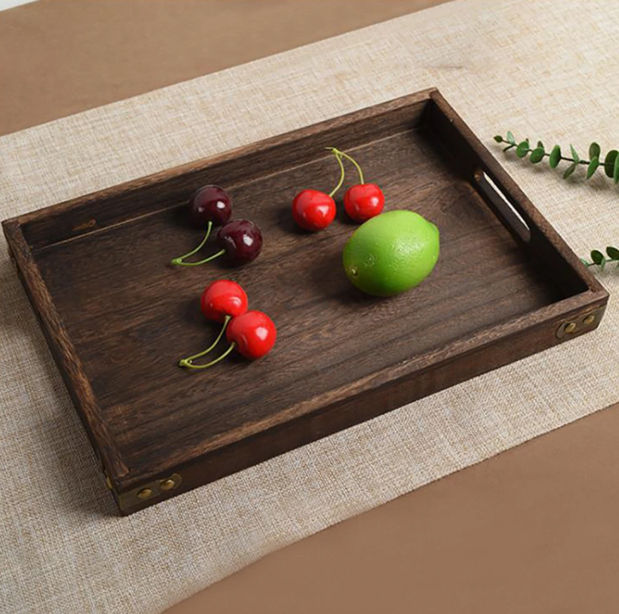 Rectangular Food Trays Rustic Wood Pallet Europe Wooden Serving Trays for Kitchen