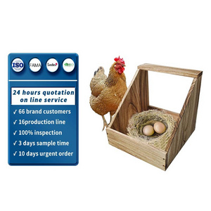 Customized natural bamboo and wood chicken nest box with handles convenient to move wooden chicken coop box