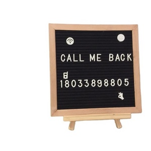 custom 10*10inch black felt wooden changeable letter board