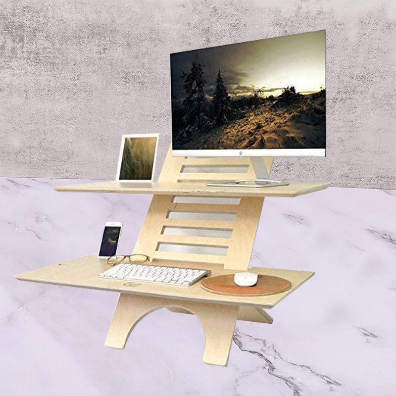 Foldable Adjustable Desk Portable Universal Wood Laptop Riser Stand